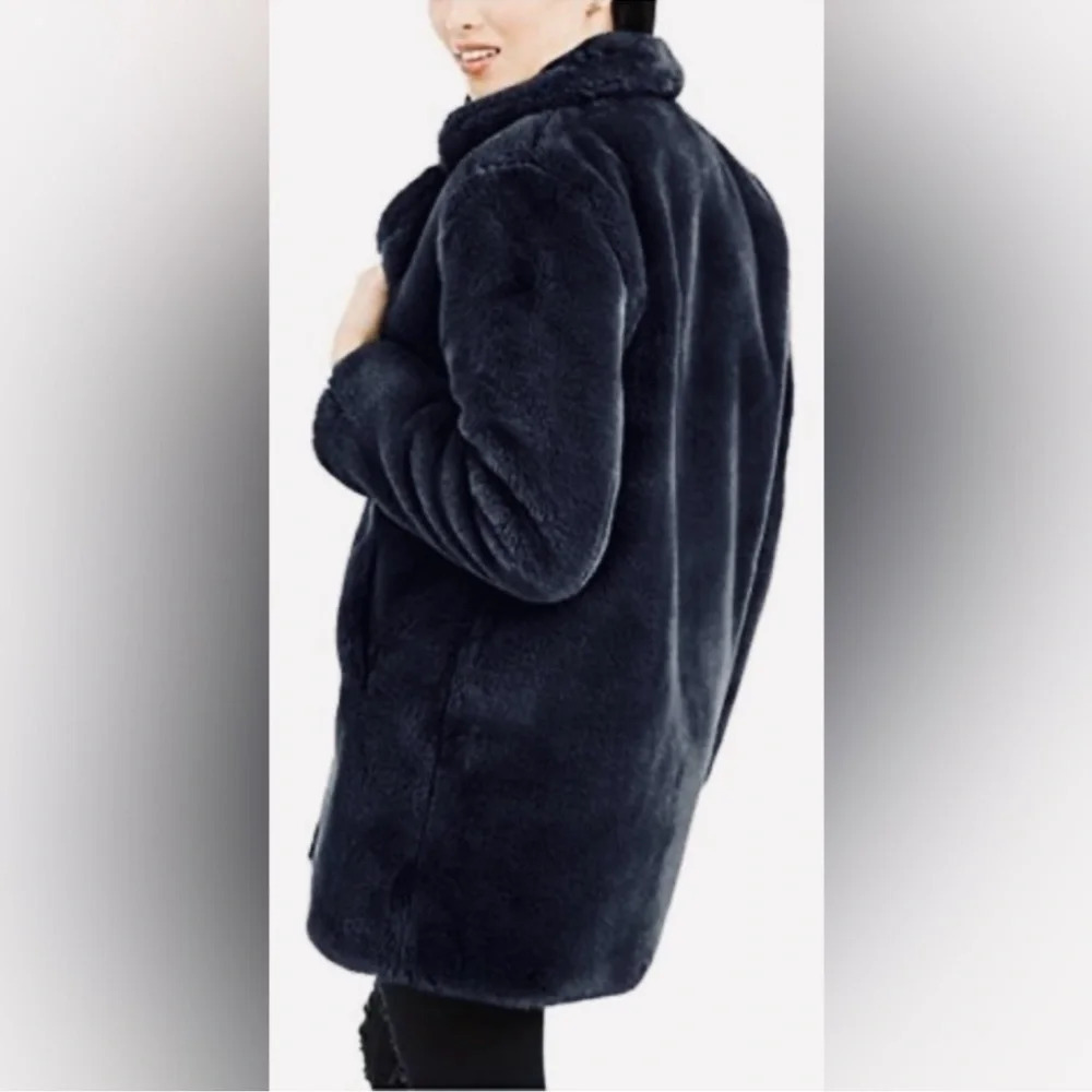 Apparis Navy Faux Fur Eloise Teddy Jacket  NWT - as featured in Us Weekly - Picture 2 of 4